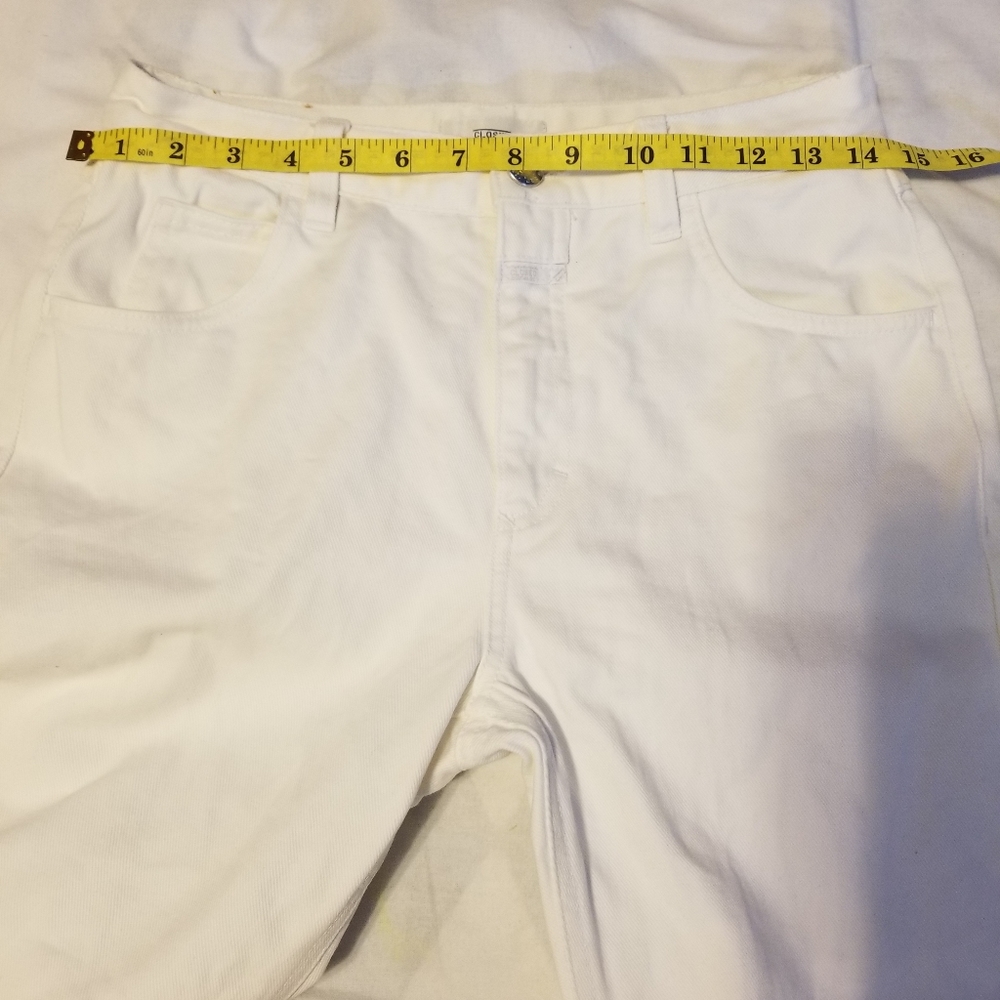 Closed Made in Italy White Skinny Pusher Jeans Women's Size 26 Color White - Picture 3 of 12